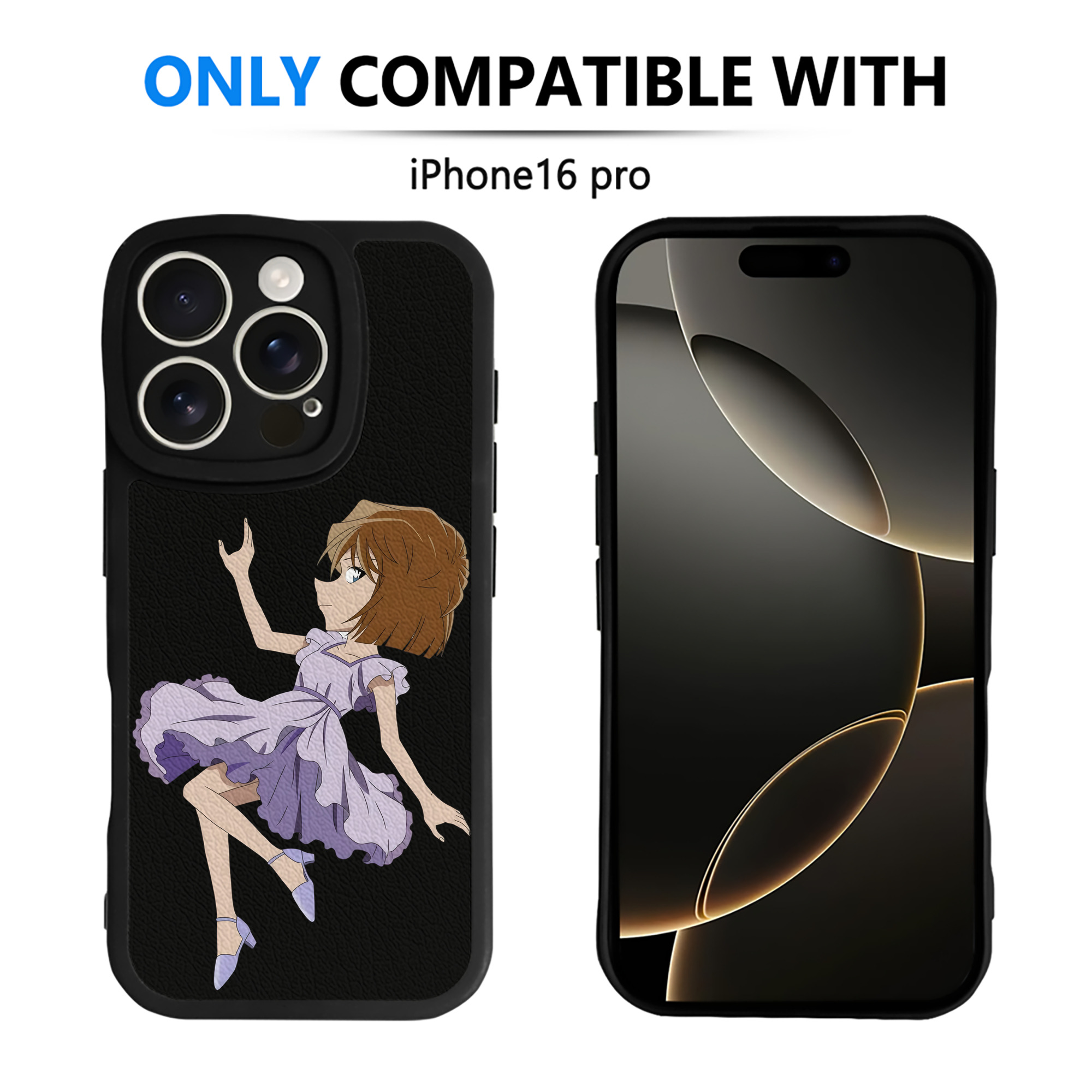 （画像用） 名探偵コナン 灰原 哀 はいばら あい Detective Conan Anita Hailey、Vi Graythorn Haibara Ai 【iPhone 16シリーズ対応】シリコンスマホケース（レザー調） 材質：シリコン